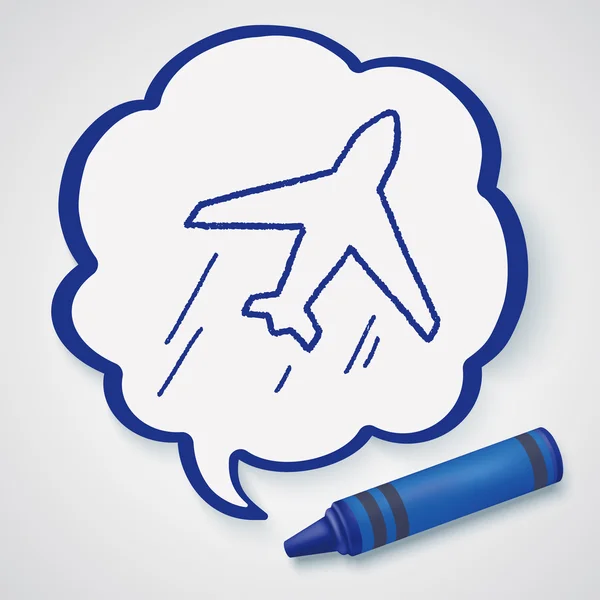 Doodle Flugzeug Symbol Element — Stockvektor