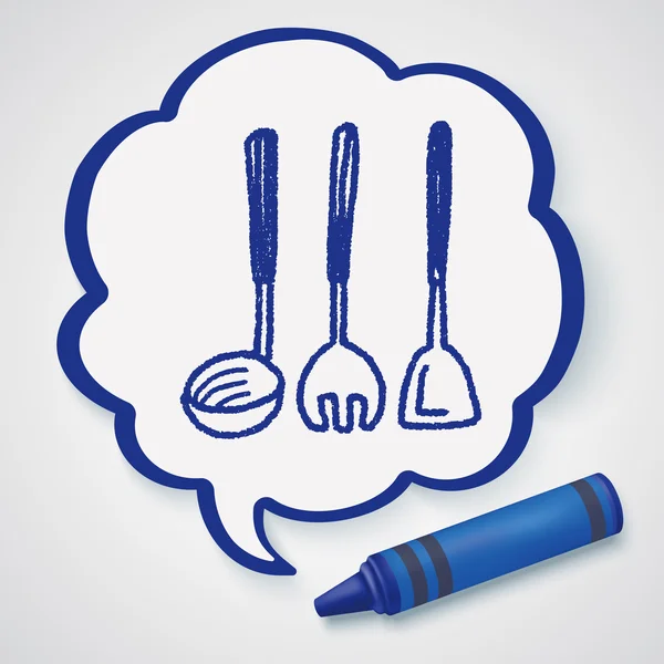 Doodle elemento icono de utensilios de cocina — Archivo Imágenes Vectoriales