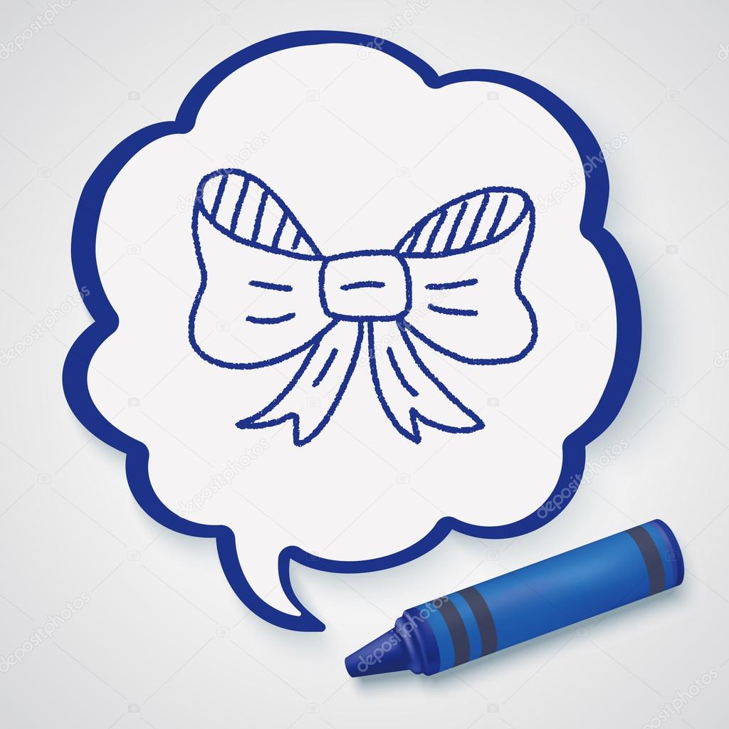 doodle bow icon element