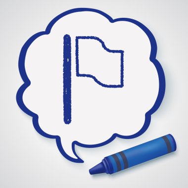 Doodle bayrak simgesi öğesi