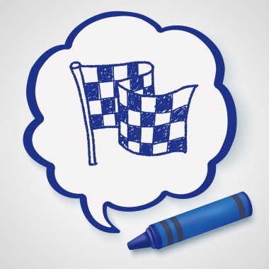 yarış bayrağını doodle Icon öğesi