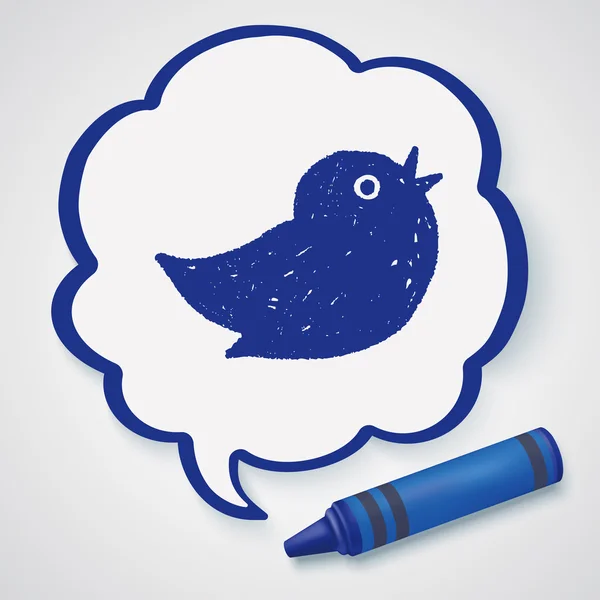 Doodle twitter icon element — Stockvektor