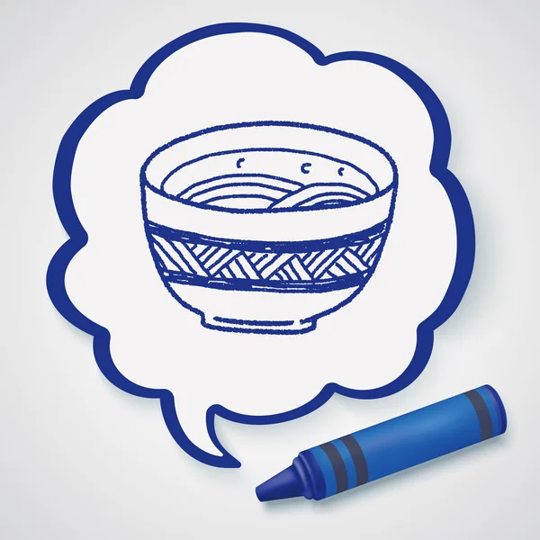 Doodle elemento icono de fideos — Vector de stock