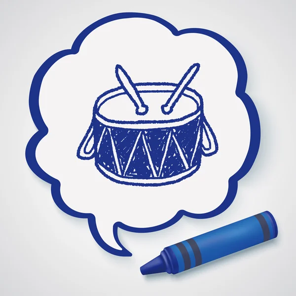 Doodle oyuncak Drum simgesi öğesi — Stok Vektör