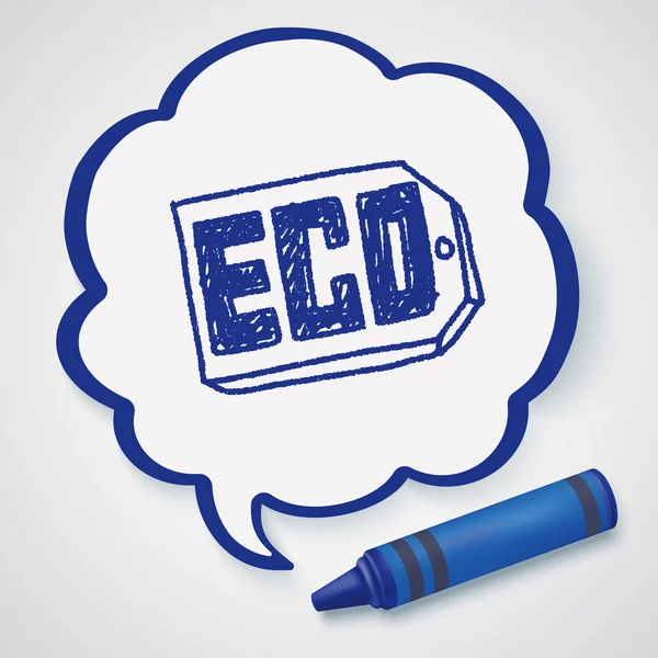 Conceito de proteção ambiental; etiqueta ECO; elemento ícone doodle — Vetor de Stock