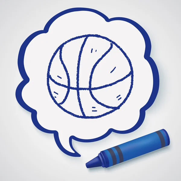 Doodle kosárlabda ikon elem — Stock Vector