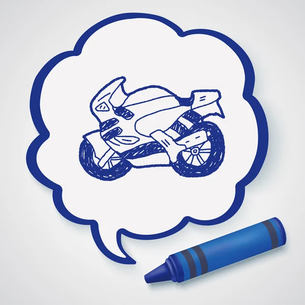 Motocykl doodle ikonę elementu — Wektor stockowy