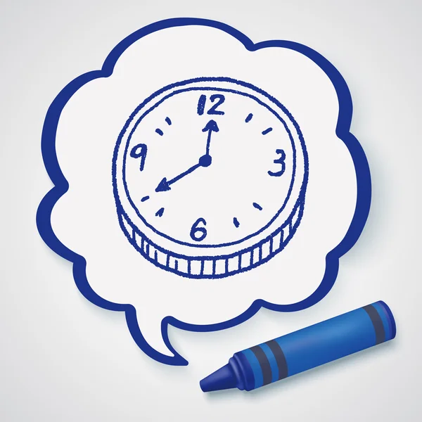 Relógio doodle ícone elemento — Vetor de Stock