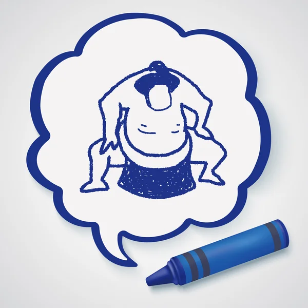 Sumo-Doodle-Symbol-Element — Stockvektor