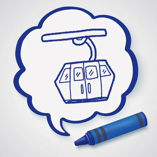 Kabelbaan doodle pictogram element — Stockvector