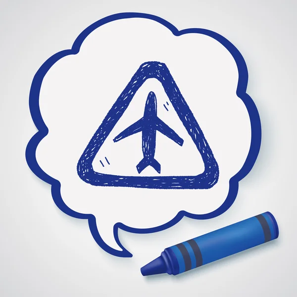 Flughafen Doodle Symbol-Element — Stockvektor