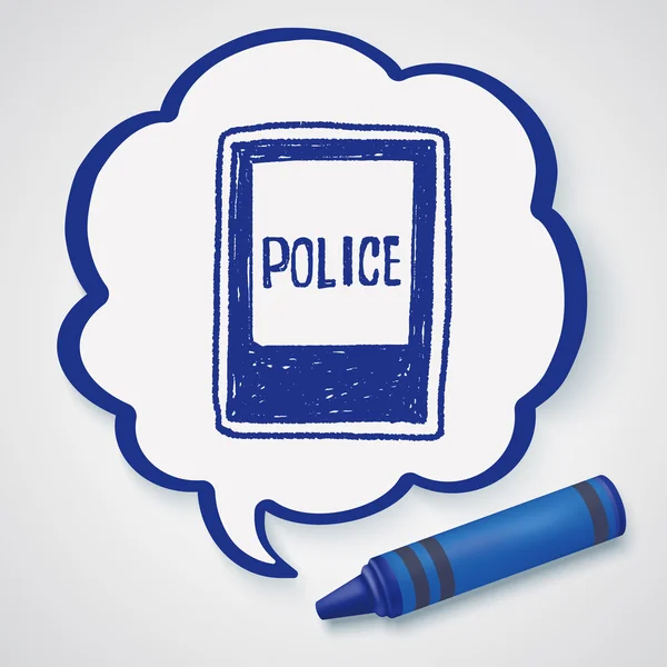 Rendőrség doodle ikon elem — Stock Vector