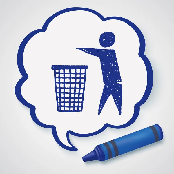Lance lixo elemento ícone doodle —  Vetores de Stock