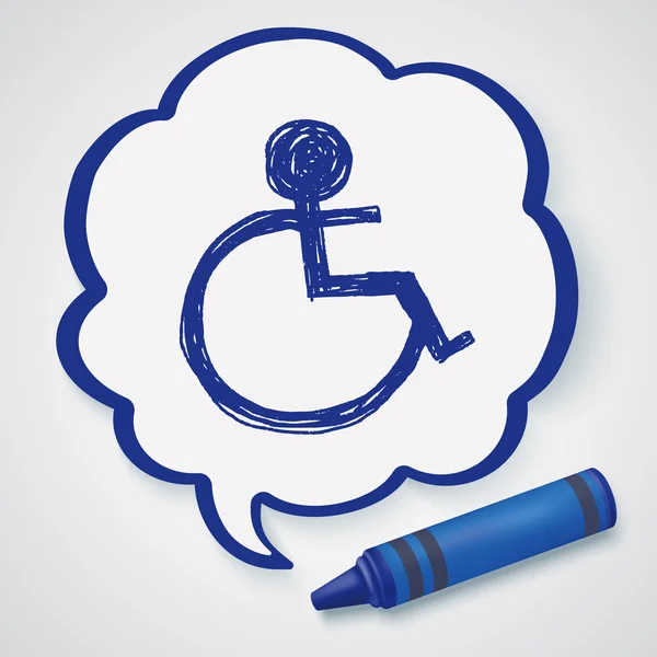 Signo de silla de ruedas doodle icono elemento — Archivo Imágenes Vectoriales