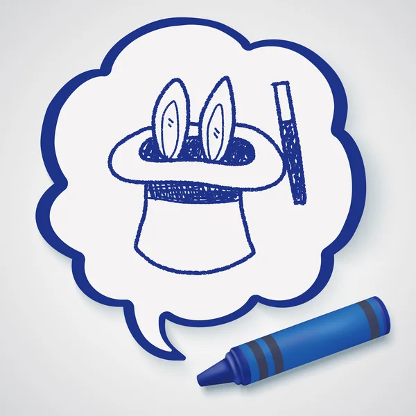 Doodle coelho mágico desenho ícone elemento —  Vetores de Stock