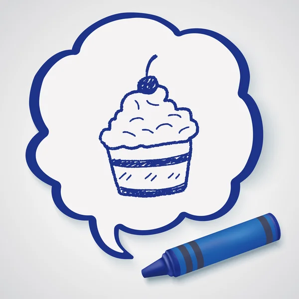 Doodle-Kuchen-Symbol-Element — Stockvektor