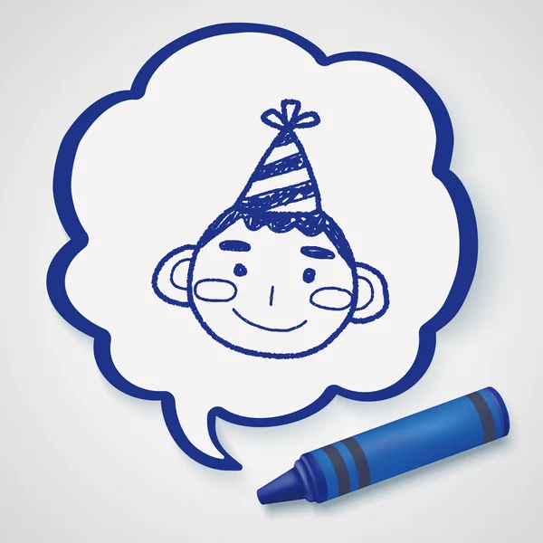 Doodle cumpleaños chico icono elemento — Vector de stock