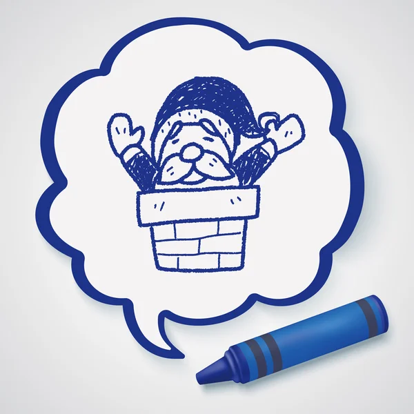 Papai Noel doodle ícone elemento — Vetor de Stock