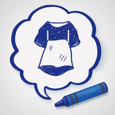 hizmetçi elbise doodle Icon öğesi