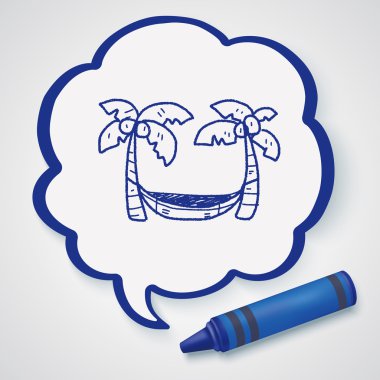 palmiye yatak simgesi öğe doodle