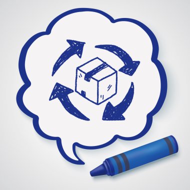 Nakliye kutusu doodle Icon öğe
