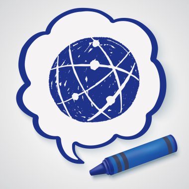 Doodle küre simgesi öğesi