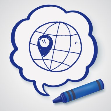 harita konumu doodle Icon öğesi