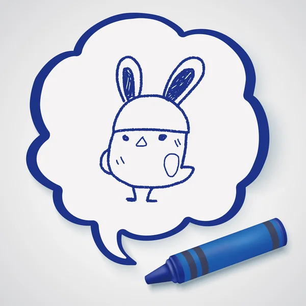 Easter bunny doodle icon element — Stock Vector