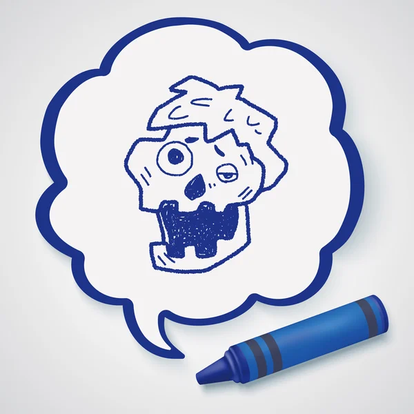 Élément icône zombie doodle — Image vectorielle
