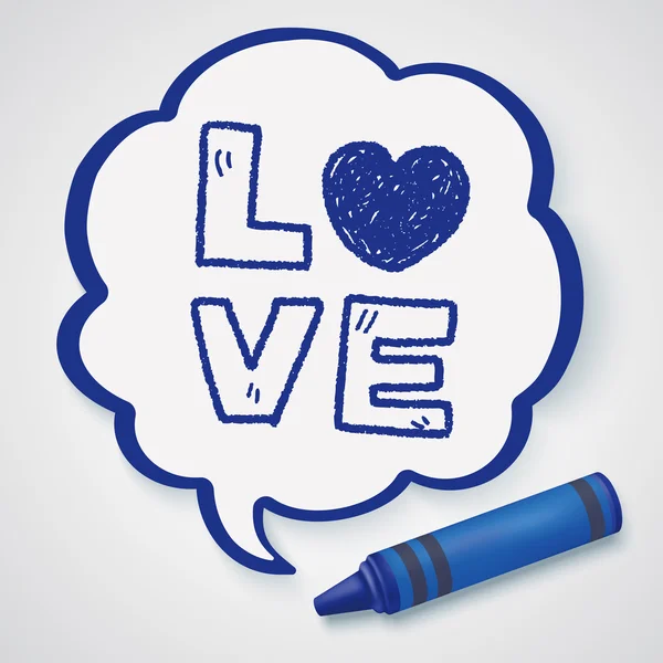 Palabra de amor doodle icono elemento — Vector de stock