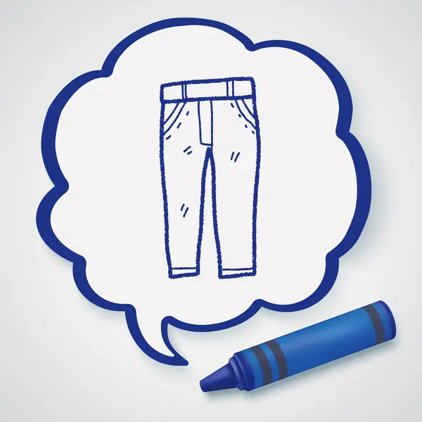 Jeans doodle icono elemento — Archivo Imágenes Vectoriales