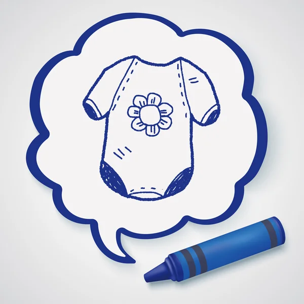 Roupas de bebê doodle ícone elemento — Vetor de Stock