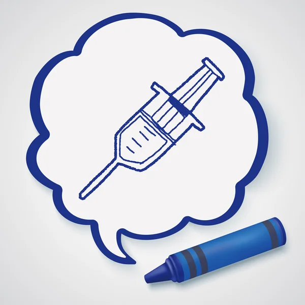 Syringes doodle drawing icon element — Stock Vector