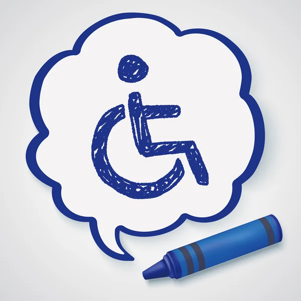 Cadeira roda doodle ícone elemento —  Vetores de Stock