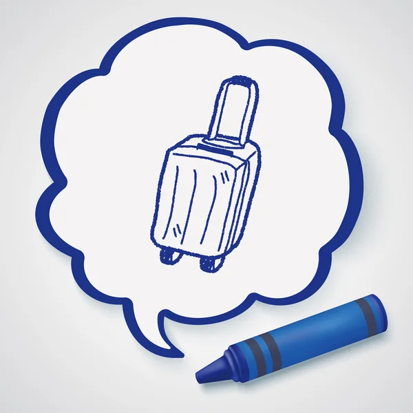 Doodle Travel Bags ícone elemento — Vetor de Stock