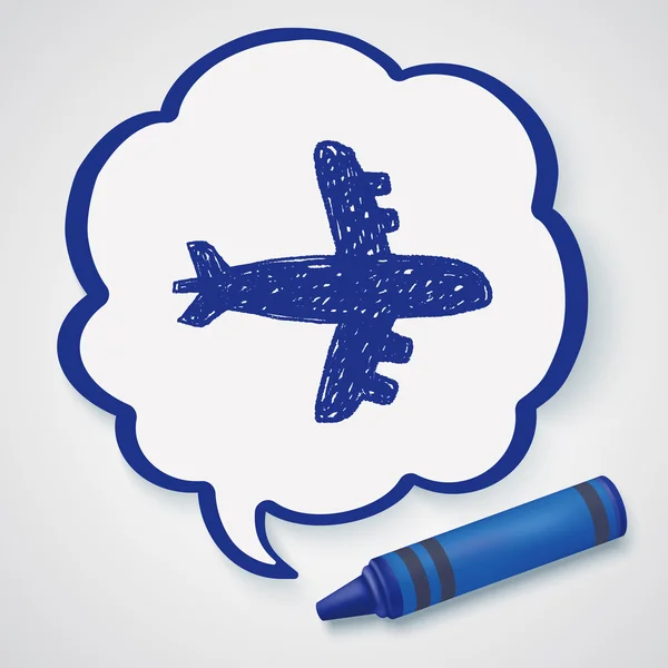 Doodle Flugzeug Symbol Element — Stockvektor