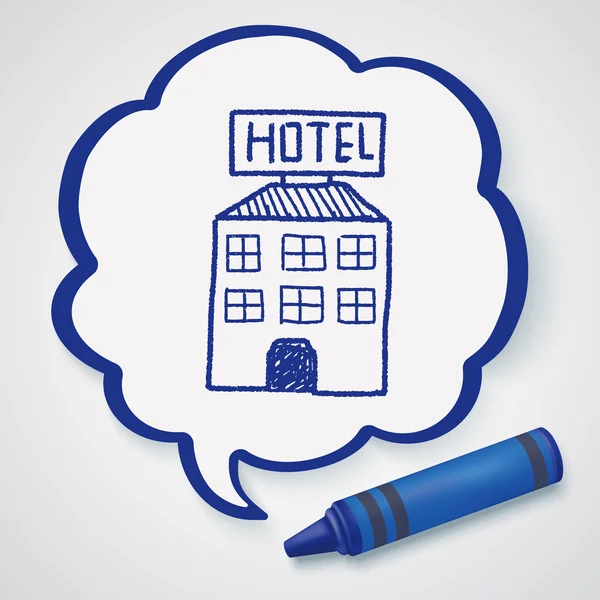Hotel doodle ritning ikonen element — Stock vektor