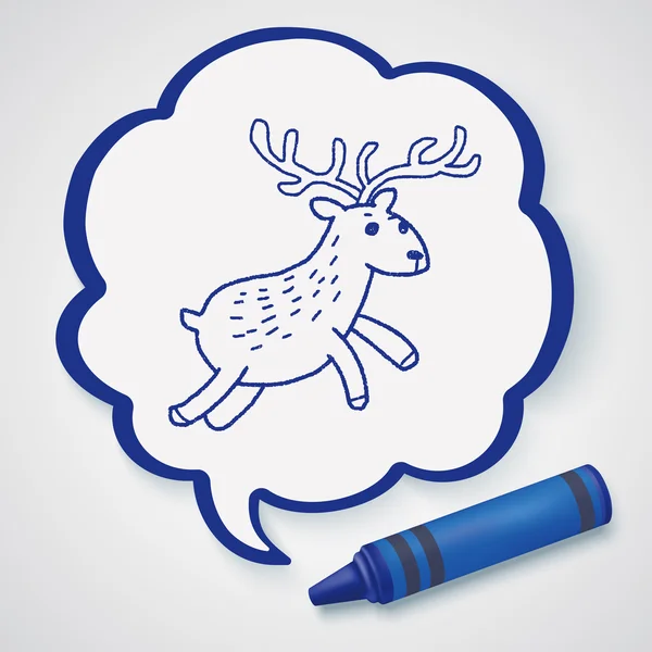 Élément icône doodle cerf — Image vectorielle