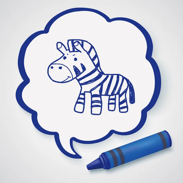 Elemento icona doodle zebra — Vettoriale Stock
