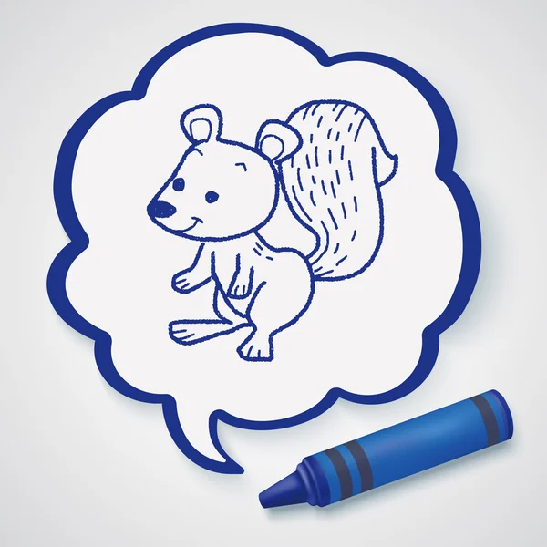 Eichhörnchen-Doodle-Symbolelement — Stockvektor