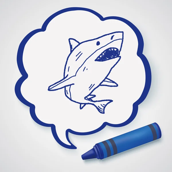 Shark doodle icon element — Stock Vector