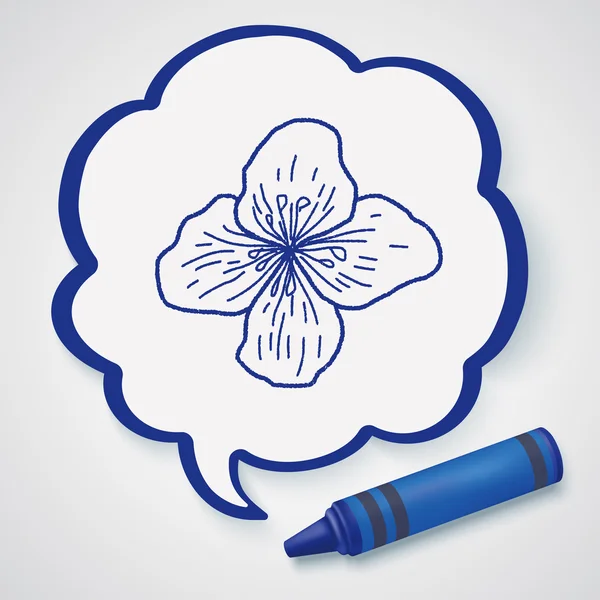 Blume Doodle Symbol-Element — Stockvektor