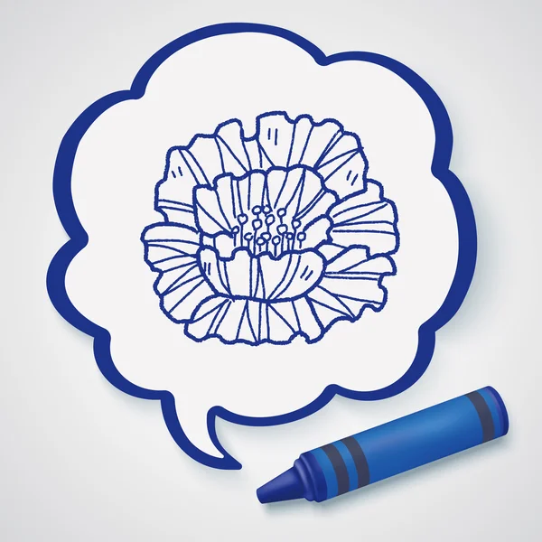 Blume Doodle Symbol-Element — Stockvektor