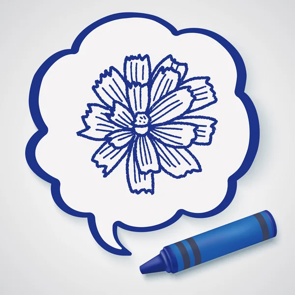 Blume Doodle Symbol-Element — Stockvektor