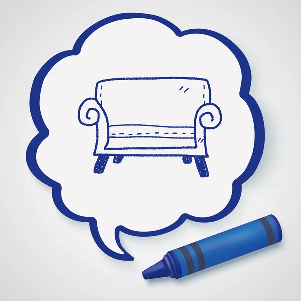 Sofa doodle icon element — Stock Vector