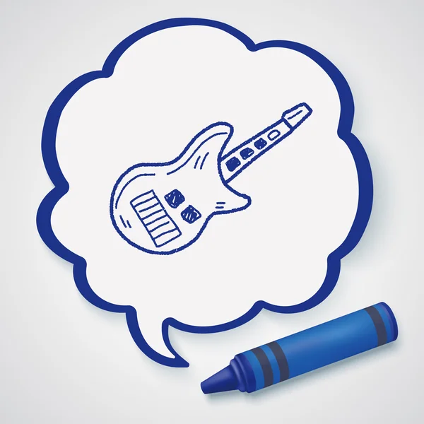 Toy guitar doodle icon element — Stock Vector