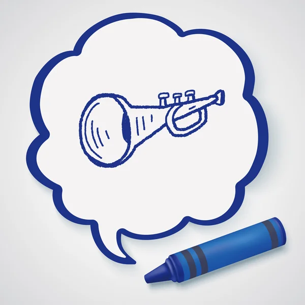 Trompet doodle Icon öğesi — Stok Vektör