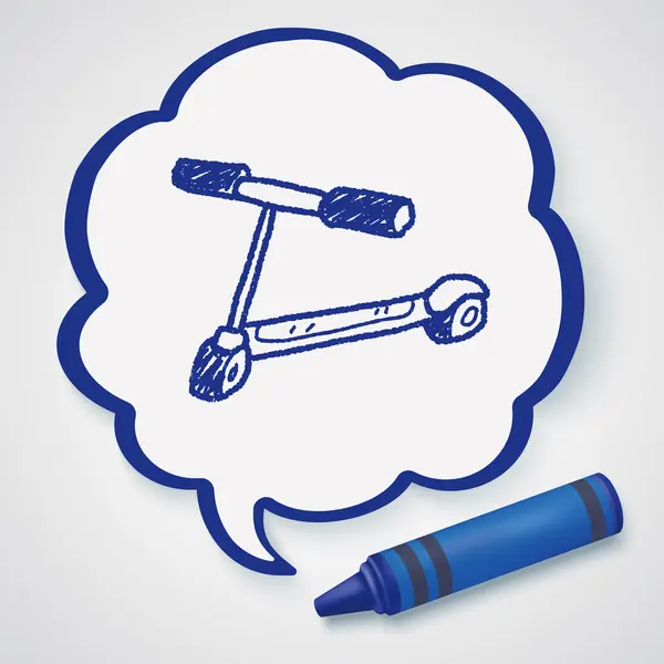Scooter doodle pictogram element — Stockvector