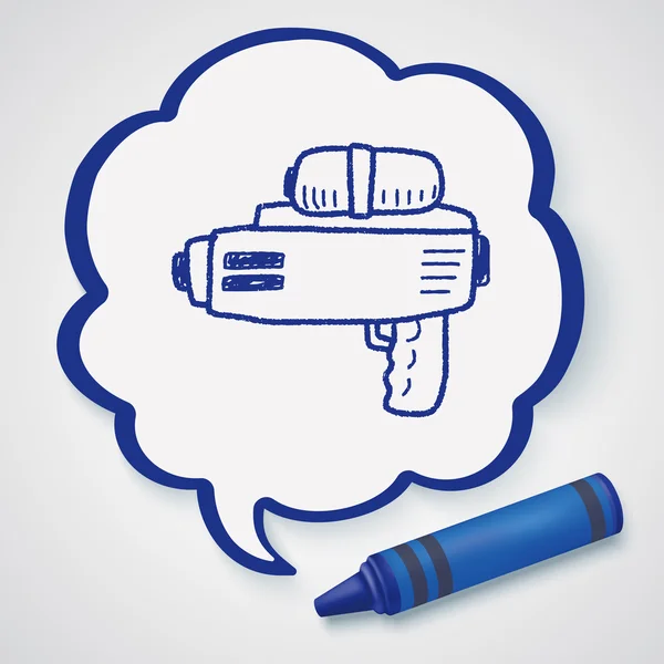 Water gun automatische waterpistool doodle pictogram element — Stockvector