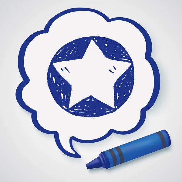 Estrella doodle icono elemento — Vector de stock